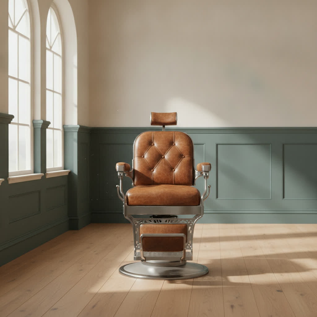 Einzelner Barbersessel im Shop